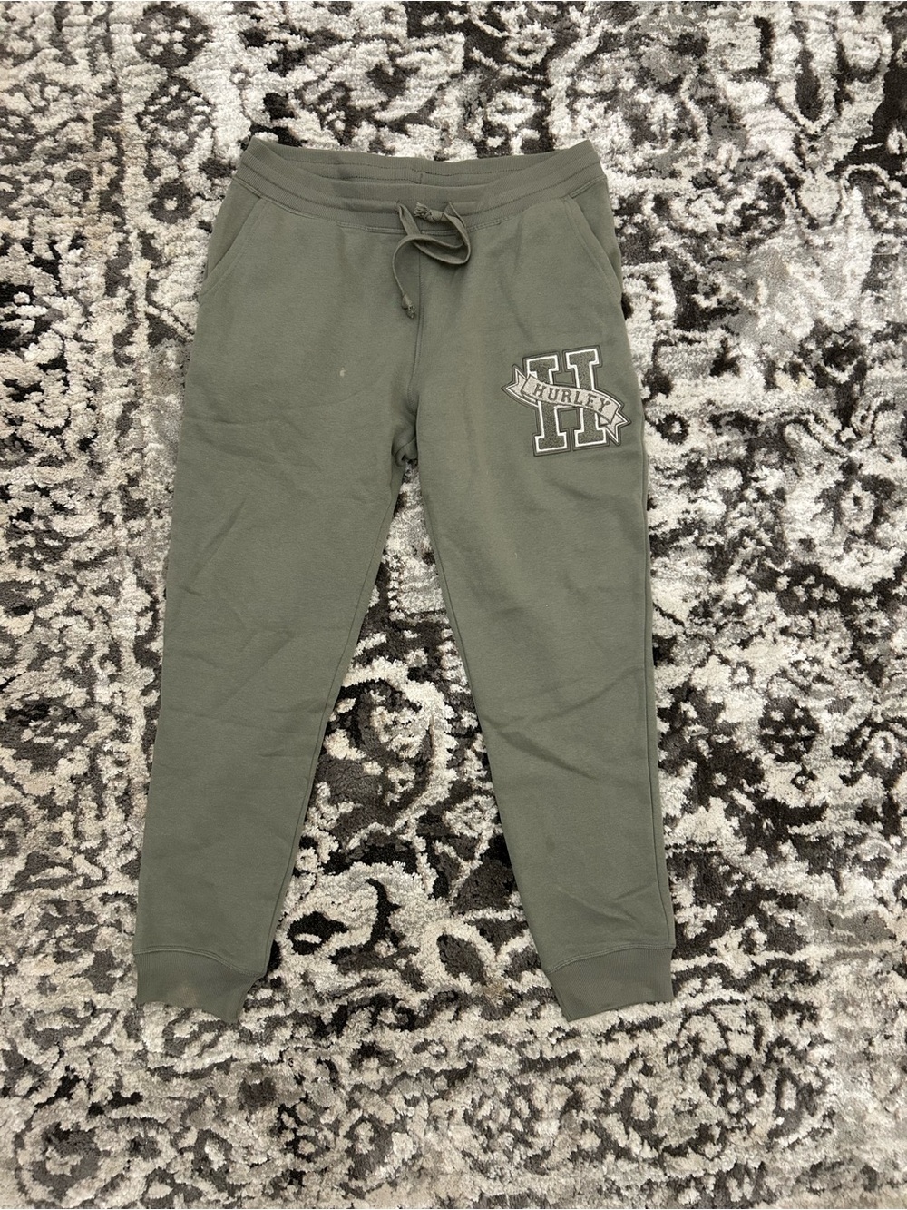 Hurley Olive Green Kids Jogger Sweatpants with Logo